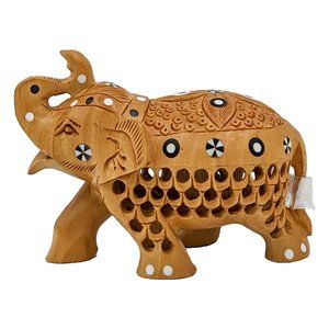 Handmade Jali Carved elephant (5 inch)